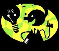 Cartoon person with lightbulb
